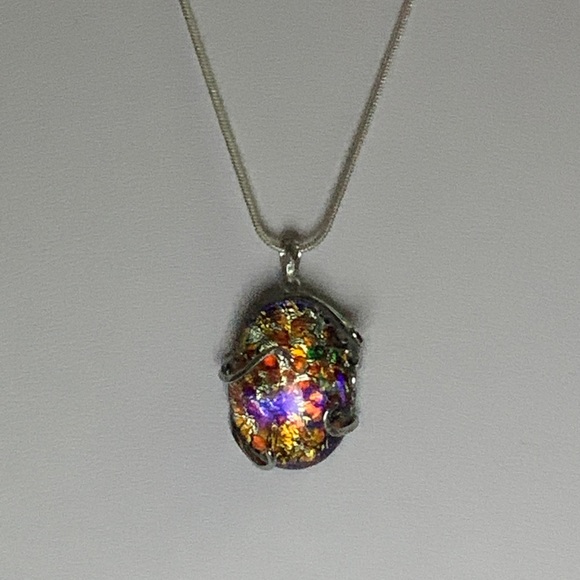 Black Mexican Jelly Opal in Silver Setting - Picture 6 of 6